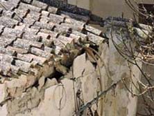 Cubierta a punto de caer.